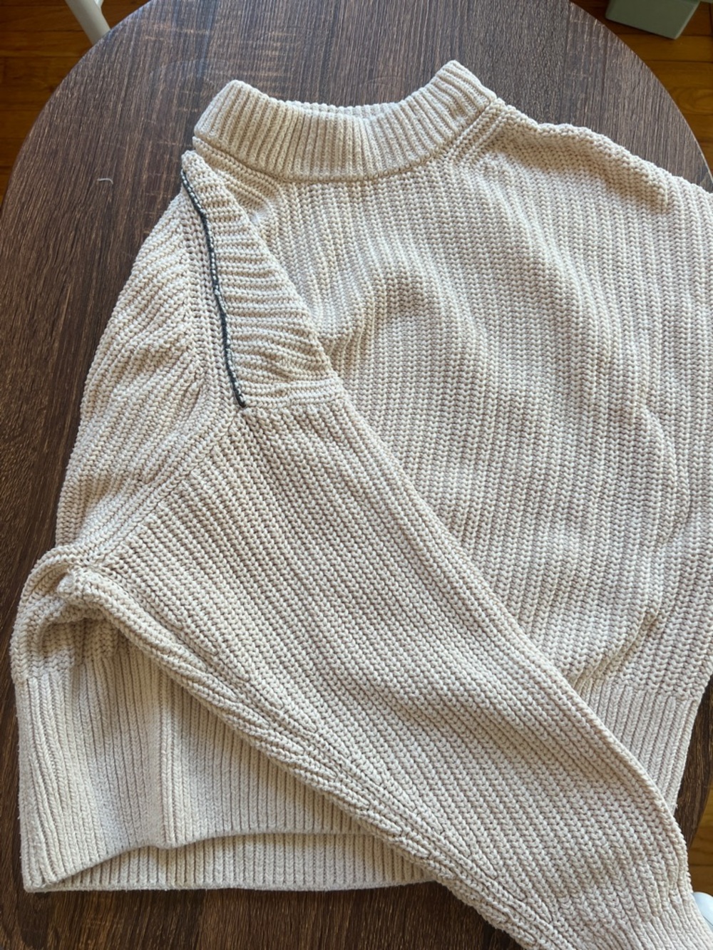 Everlane Cream Knit Mock Neck Sweater